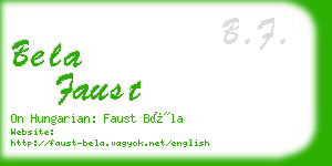 bela faust business card